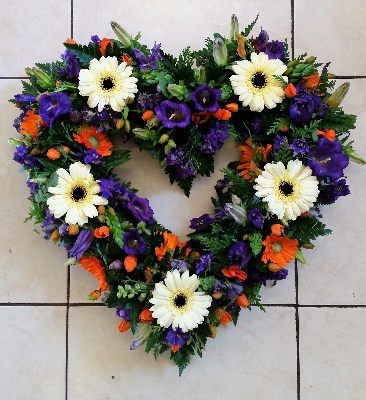 Loose Open Heart Purple, Orange and White