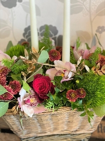 Country Christmas Table Arrangement